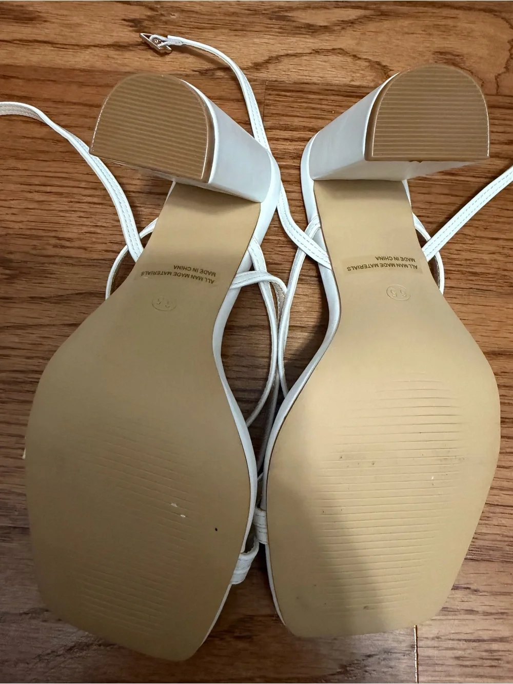 Lulu's White Strappy Block Heel Sandals